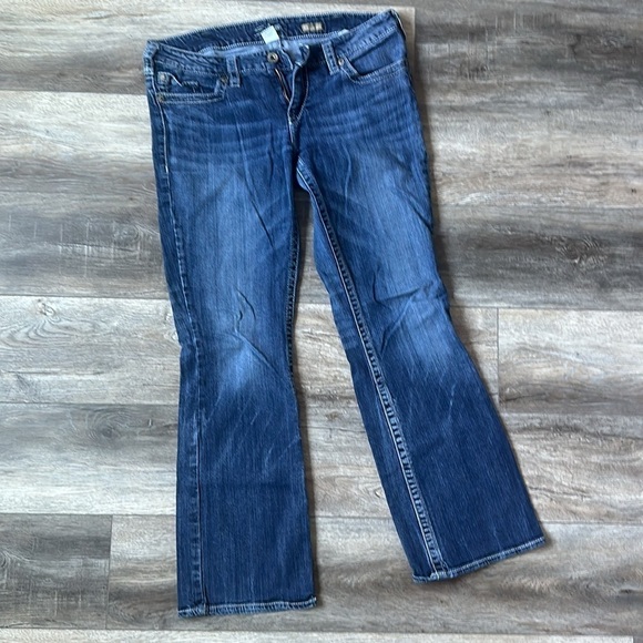 Silver Jeans size 24 Aiko Bootcut blue denim Bikercore jeans - Picture 3 of 9